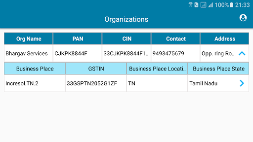 Android application ASP TAX screenshort