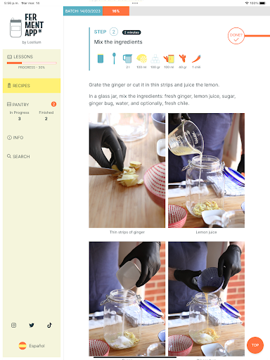 Screenshot of FermentApp