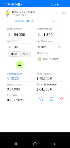 Loan Calculator Screen 2