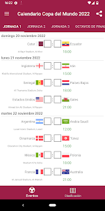 Calendario Copa del Mundo 2022