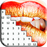 Love Coloring Book: Kiss Lips Pixel Art