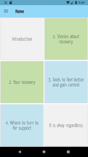 Recovery Guide – self care Screen 2