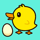 Fröhliche Frau Ente legt Eier 