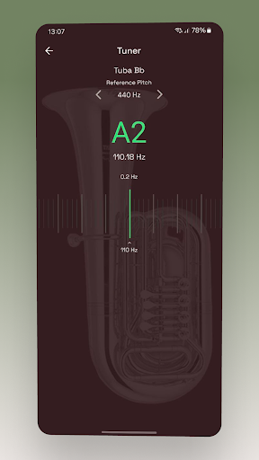 Screenshot of Tuba Fingering Chart