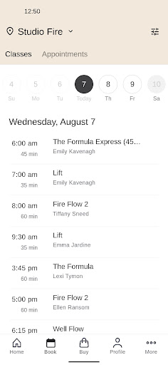 Studio Fire Fitness Screen 2