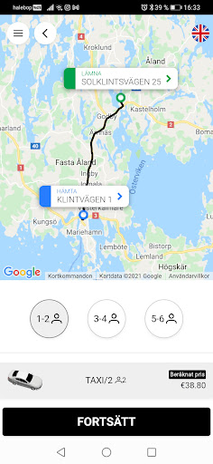 Mariehamns Taxi Screen 3