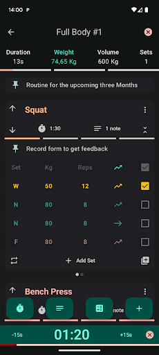 Android application Parrot Workout Tracker screenshort