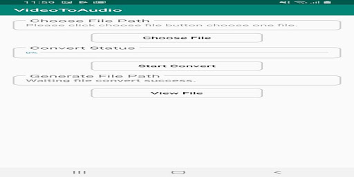 Android application Video To Audio screenshort