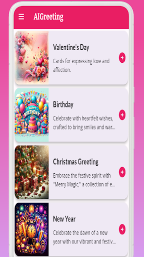 Android application AIGreeting screenshort