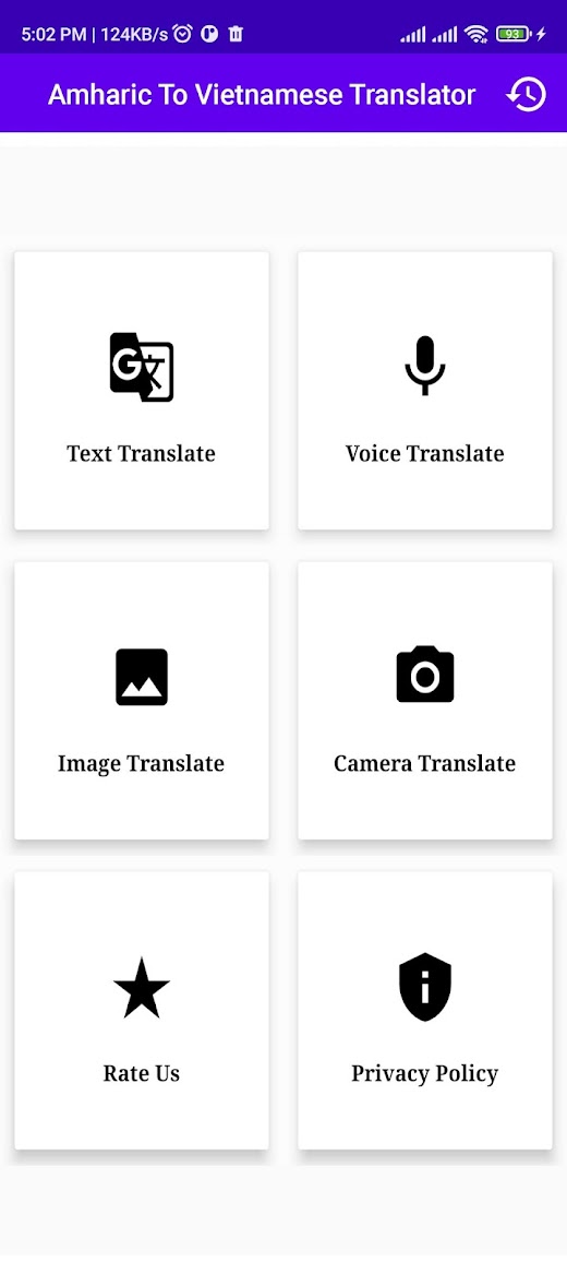 Android application Amharic Vietnamese Translator screenshot