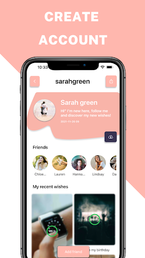 Android application Wishlist - Share your Wishes screenshort