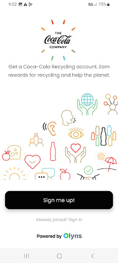 Android application Coke Recycling screenshort