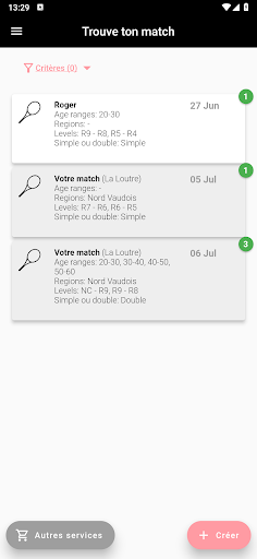 Android application TENNIS-PLUS screenshort