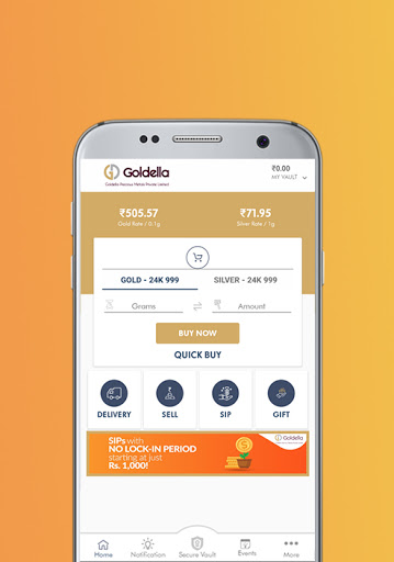 Android application Goldella- Buy Gold and Silver screenshort