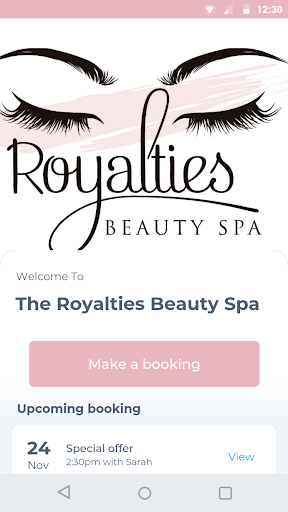 Android application The Royalties Beauty Spa screenshort
