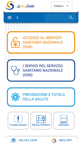 Android application La tua salute screenshort