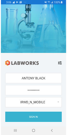Android application LABWORKS Mobile Collection App screenshort