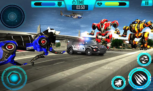 Wolf Robot Police Copter Games Screen 3