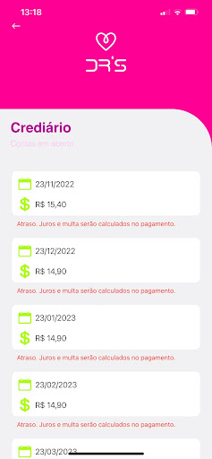 DR stores Screen 2