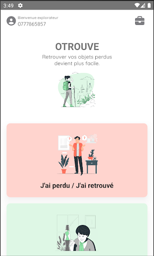 Android application Otrouve screenshort