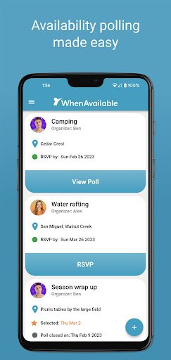 Android application WhenAvailable screenshort