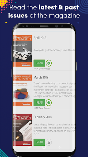 Android application ICICI direct Magazine screenshort