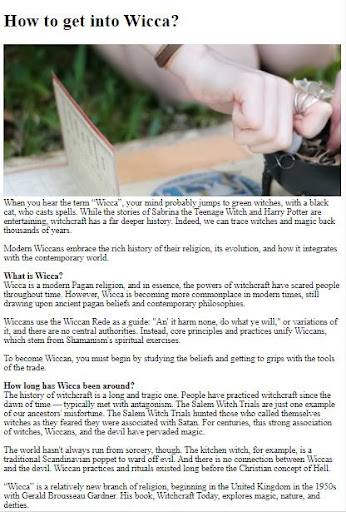 Android application How to Become a Wiccan screenshort