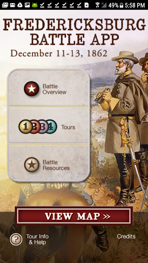 Android application Fredericksburg Battle App screenshort