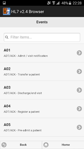 HL7 v2.4 Browser Screenshot