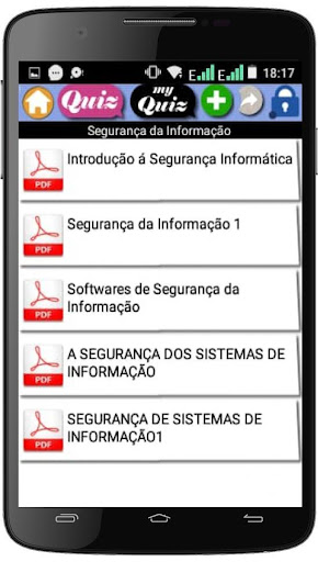 Android application Curso de segurança informática screenshort