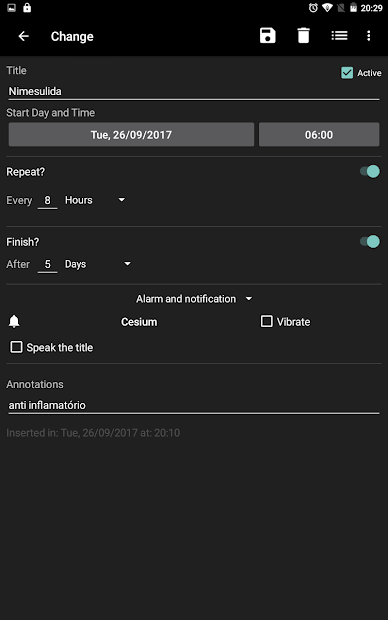 Screenshot 11 APR Alarma y aviso de remedio android
