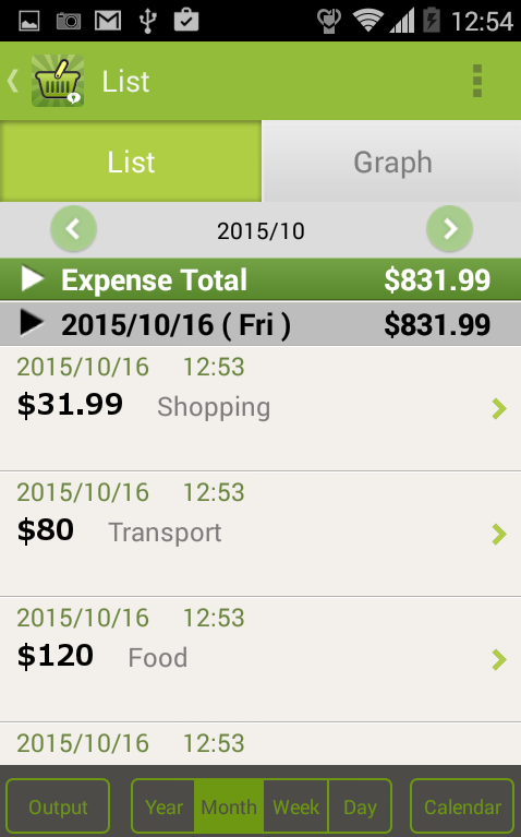 Android application Quick Money Recorder-Budget screenshort