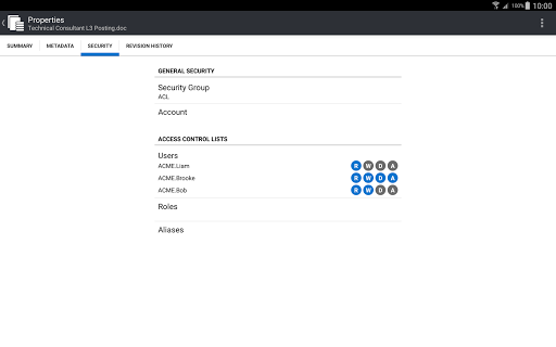 Screenshot of Oracle WebCenter Content