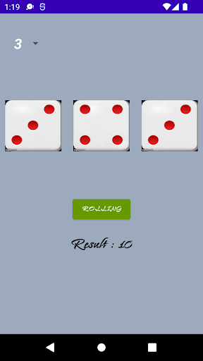 Android application Rolling Dice screenshort