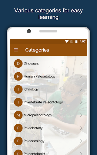 Screenshot of Palaeontology Dictionary App