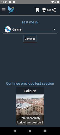 Android application Galician Language Tests screenshort