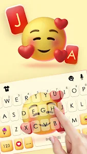 Love Shy Emoji Keyboard Backgr