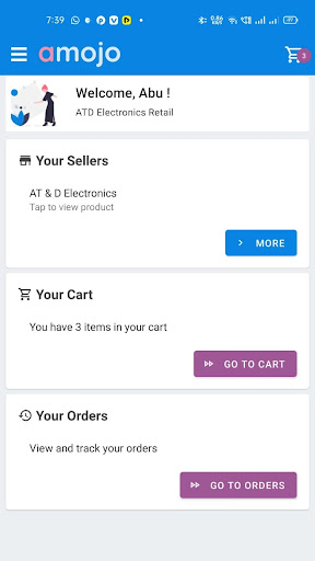 Amojo Purchase Hub Screen 3