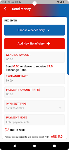 Send Money Nepal Screen 3
