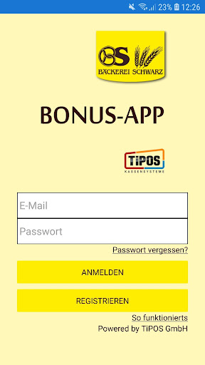 Android application Bäckerei Schwarz screenshort