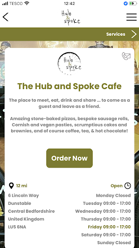 Android application The Hub and Spoke Cafe screenshort