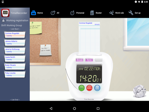 Android application Time Recorder screenshort