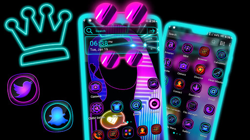 Android application Dark Girly Launcher Theme screenshort