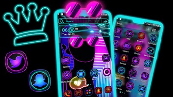 screenshot of Dark Girly Launcher Theme