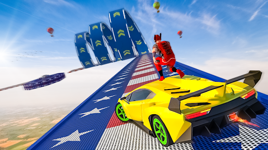Superhero Car: Mega Ramp Games Screenshot