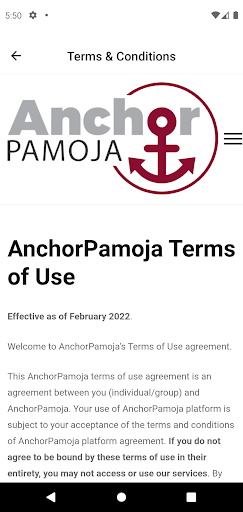 Android application Anchor Pamoja screenshort