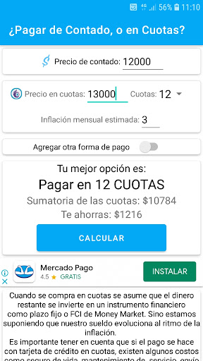 Pagar de Contado o en Cuotas Screen 3