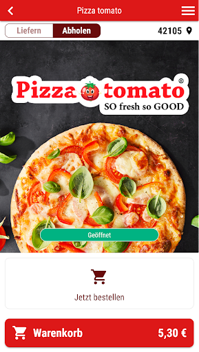 Android application Pizza tomato screenshort
