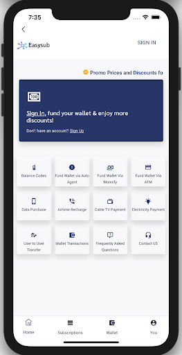 Android application EasySub Cheap Data Airtime, El screenshort