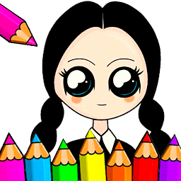 Icon image Wednesday Addams coloring book